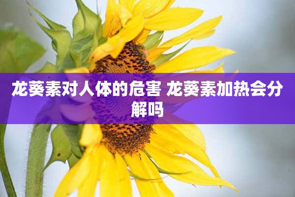 龙葵素对人体的危害 龙葵素加热会分解吗