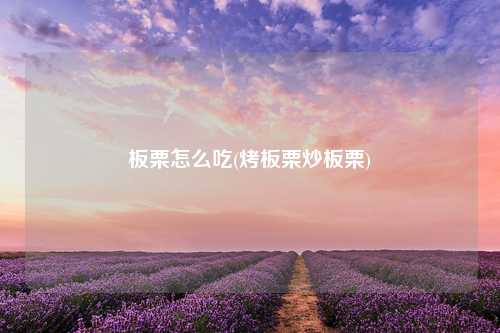 板栗怎么吃