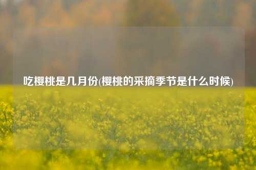 吃樱桃是几月份(樱桃的采摘季节是什么时候) 种植业