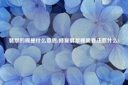 翡翠的棉是什么意思(修复翡翠棉需要注意什么) 种植业