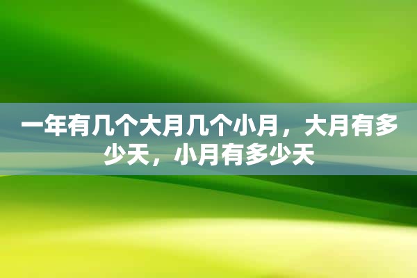 一年有几个大月几个小月，大月有多少天，小月有多少天