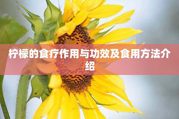 柠檬的食疗作用与功效及食用方法介绍