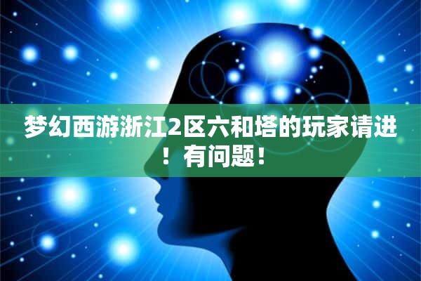 梦幻西游浙江2区六和塔的玩家请进！有问题！