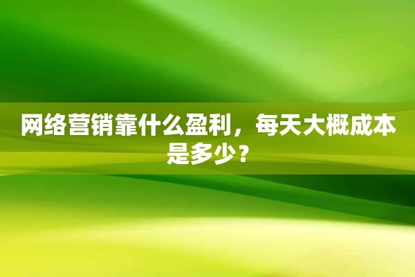 网络营销靠什么盈利，每天大概成本是多少？