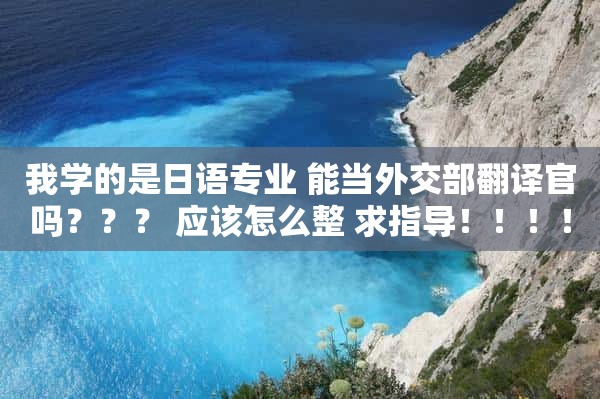 我学的是日语专业 能当外交部翻译官吗？？？ 应该怎么整 求指导！！！！