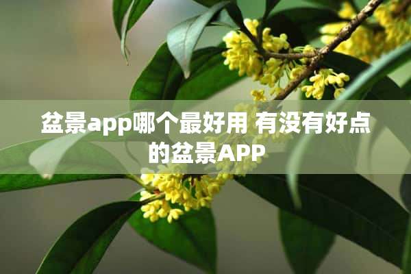 盆景app哪个最好用 有没有好点的盆景APP