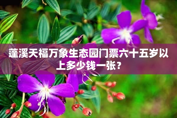 蓬溪天福万象生态园门票六十五岁以上多少钱一张？