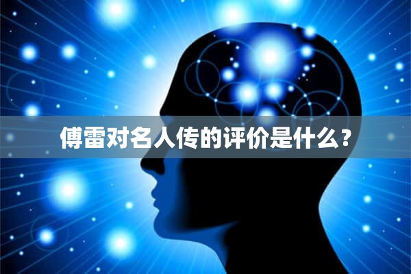 傅雷对名人传的评价是什么？