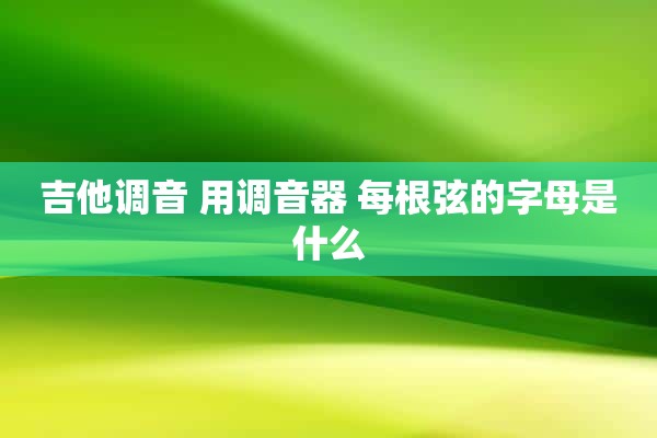 吉他调音 用调音器 每根弦的字母是什么