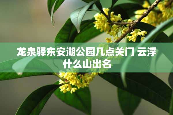 龙泉驿东安湖公园几点关门 云浮什么山出名