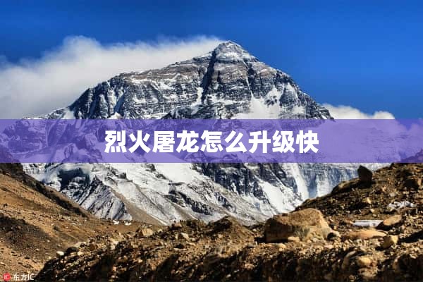 烈火屠龙怎么升级快