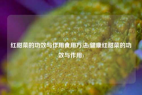 红甜菜的功效与作用食用方法(健康红甜菜的功效与作用) 种植业