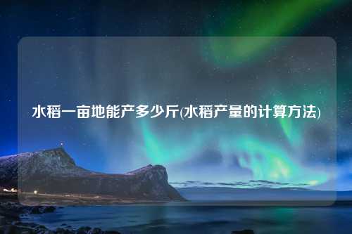 水稻一亩地能产多少斤(水稻产量的计算方法) 种植业