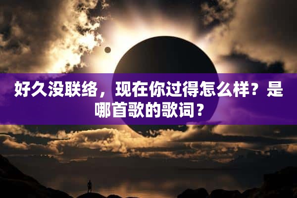 好久没联络，现在你过得怎么样？是哪首歌的歌词？