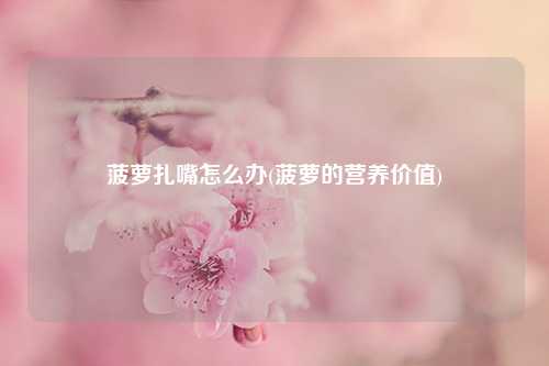 菠萝扎嘴怎么办