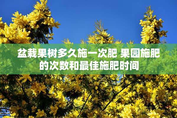 盆栽果树多久施一次肥 果园施肥的次数和最佳施肥时间