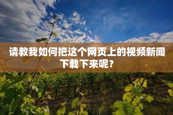 请教我如何把这个网页上的视频新闻下载下来呢？