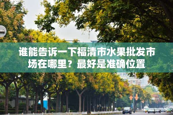 谁能告诉一下福清市水果批发市场在哪里？最好是准确位置