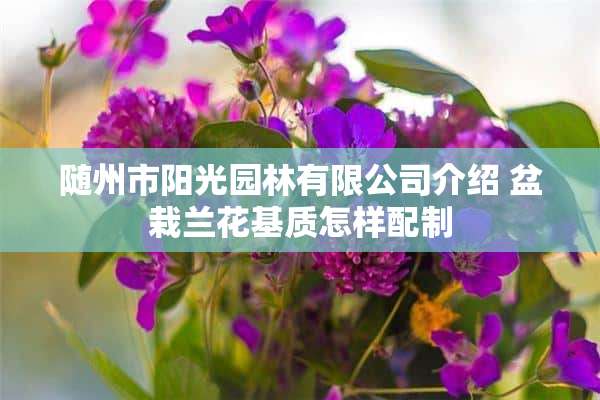 随州市阳光园林有限公司介绍 盆栽兰花基质怎样配制