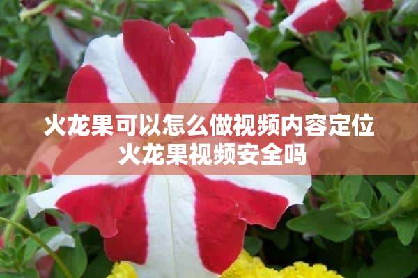 火龙果可以怎么做视频内容定位 火龙果视频安全吗