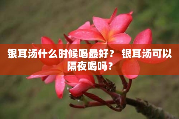 银耳汤什么时候喝最好？ 银耳汤可以隔夜喝吗？